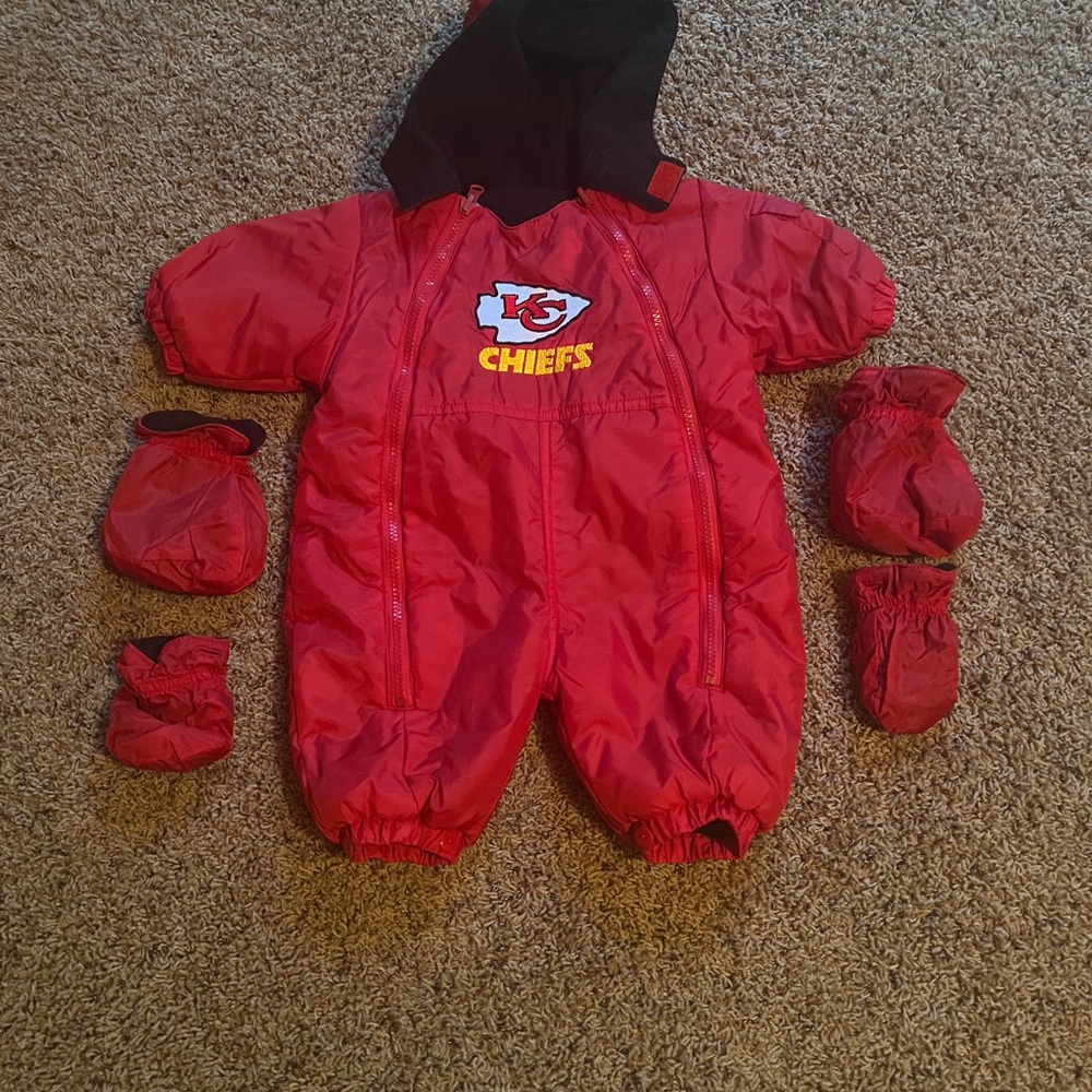 Bright Red One Piece Footies with Soft Fabric and Matching Accessories